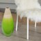 Contemporary Bamboo Floor Flower Vase Tear Drop Design for Dining, Living Room, Entryway Decoration Fill It with Dried Branches or Flowers, Green